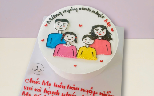 Bánh kem chủ đề tình yêu gia đình – Sự kết nối ngọt ngào qua từng miếng bánh